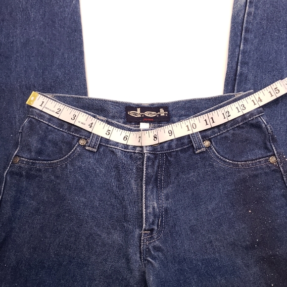 Vintage Y2K D.E.I Glitter Wide Leg Jeans - Picture 12 of 15